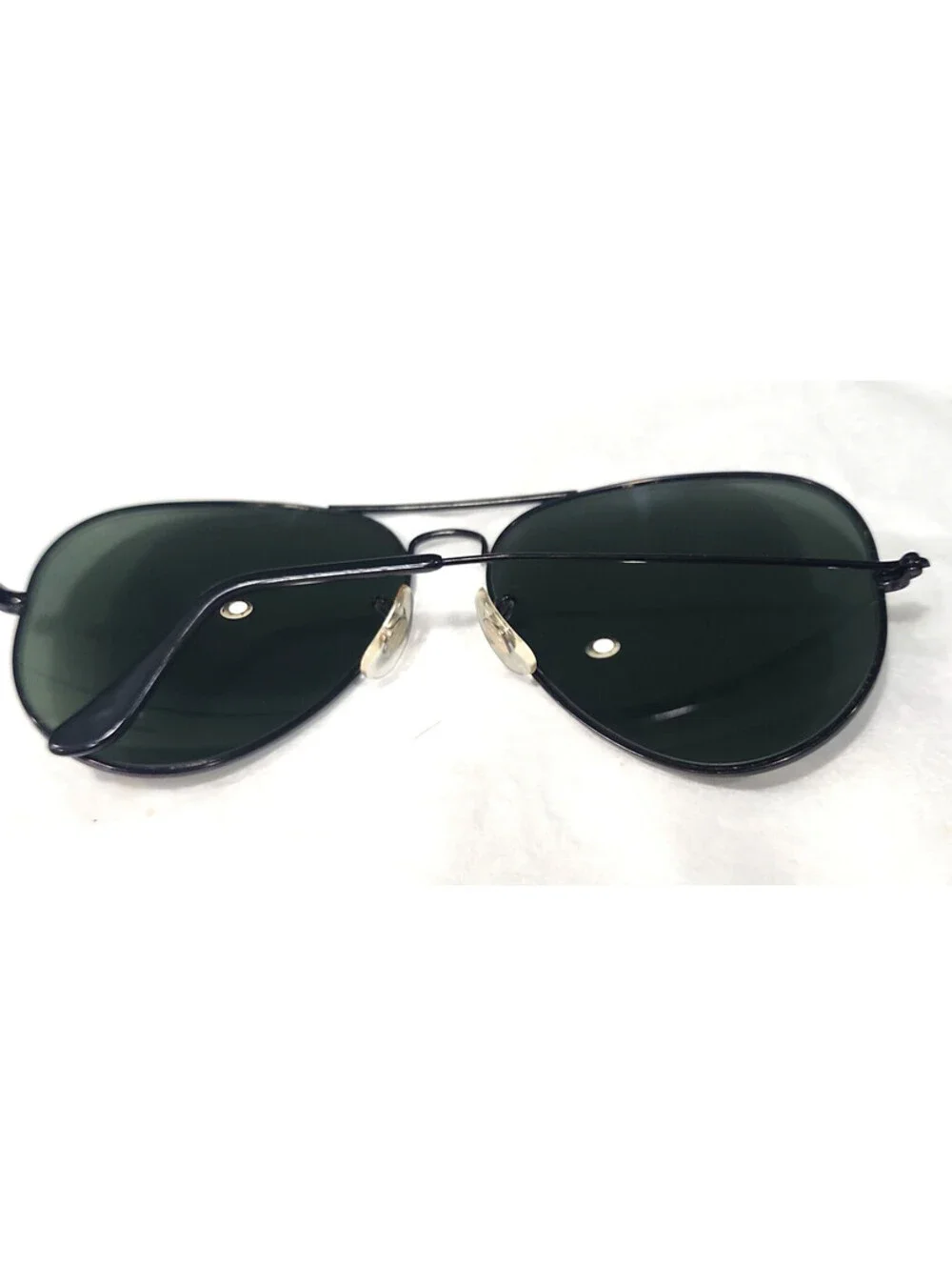 Ray Ban B&L VTG 70's Black Metal Gray Aviator Sunglasses 62-14 USA